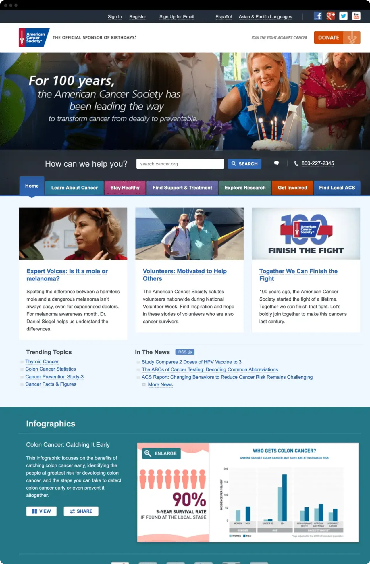 Pre 2017 Cancer.org redesign.