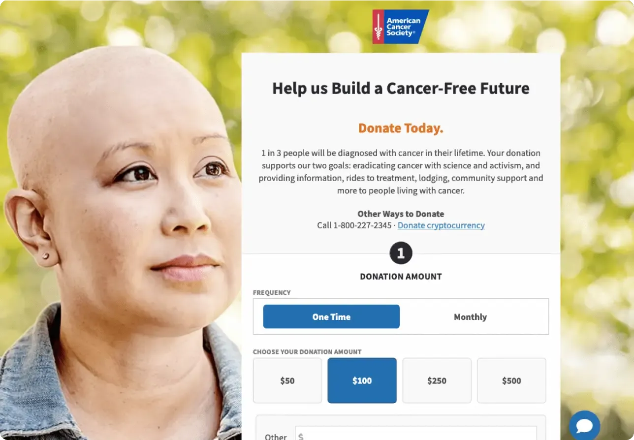 2021 donation page redesign.