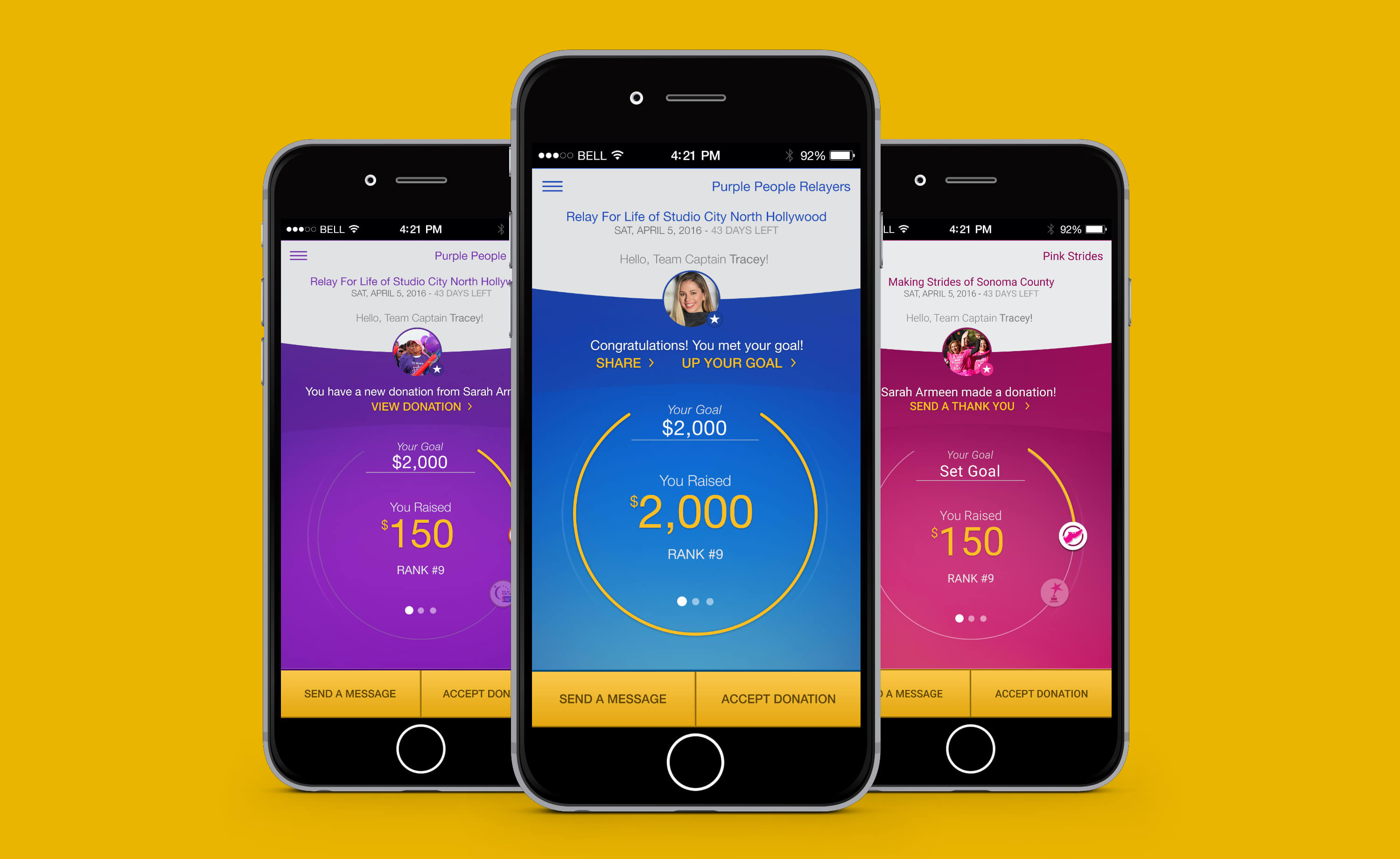 Hero image - screenshot of American Cancer Society FUNdraising App