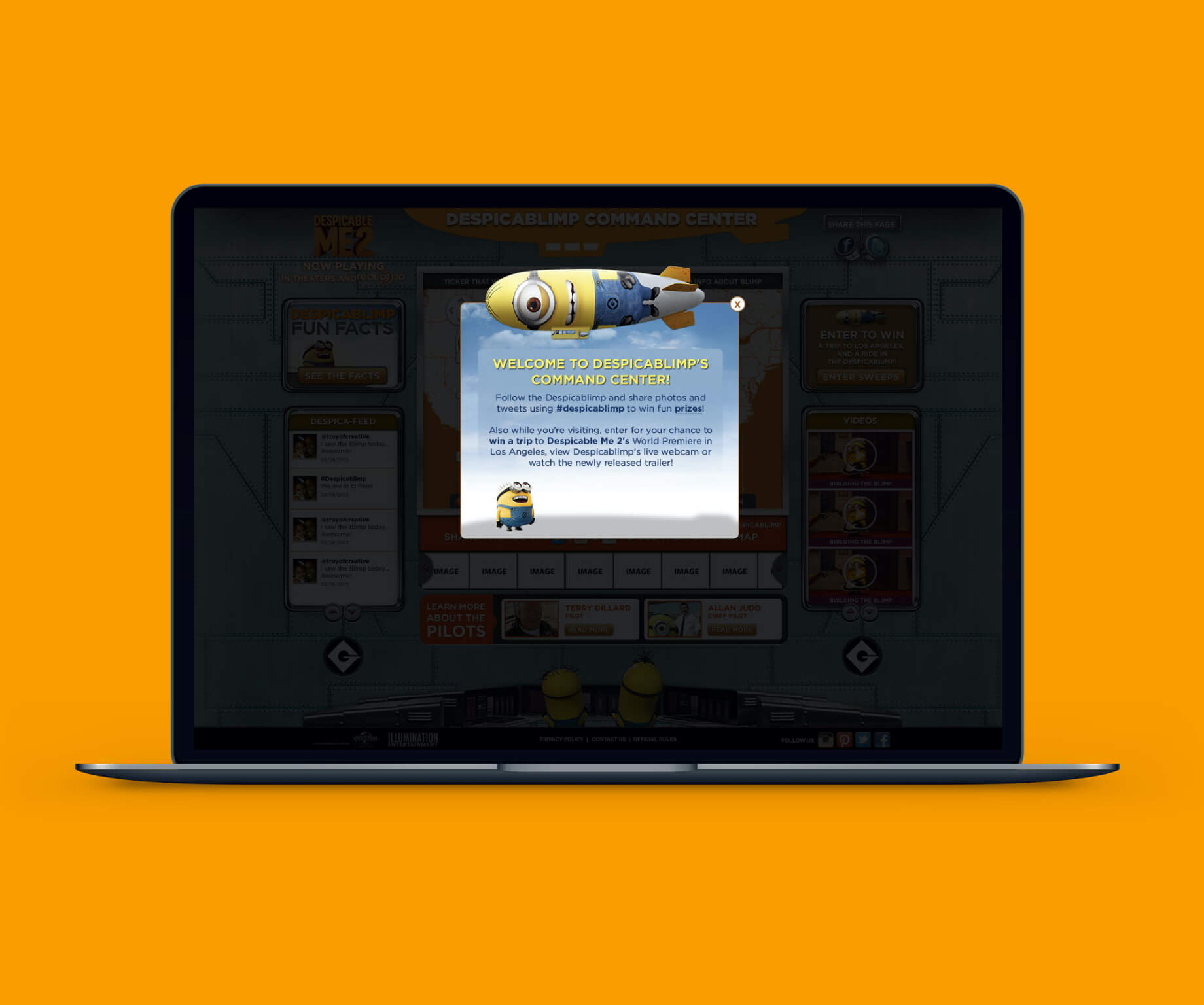 Image of Despicablimp Welcome Screen Modal