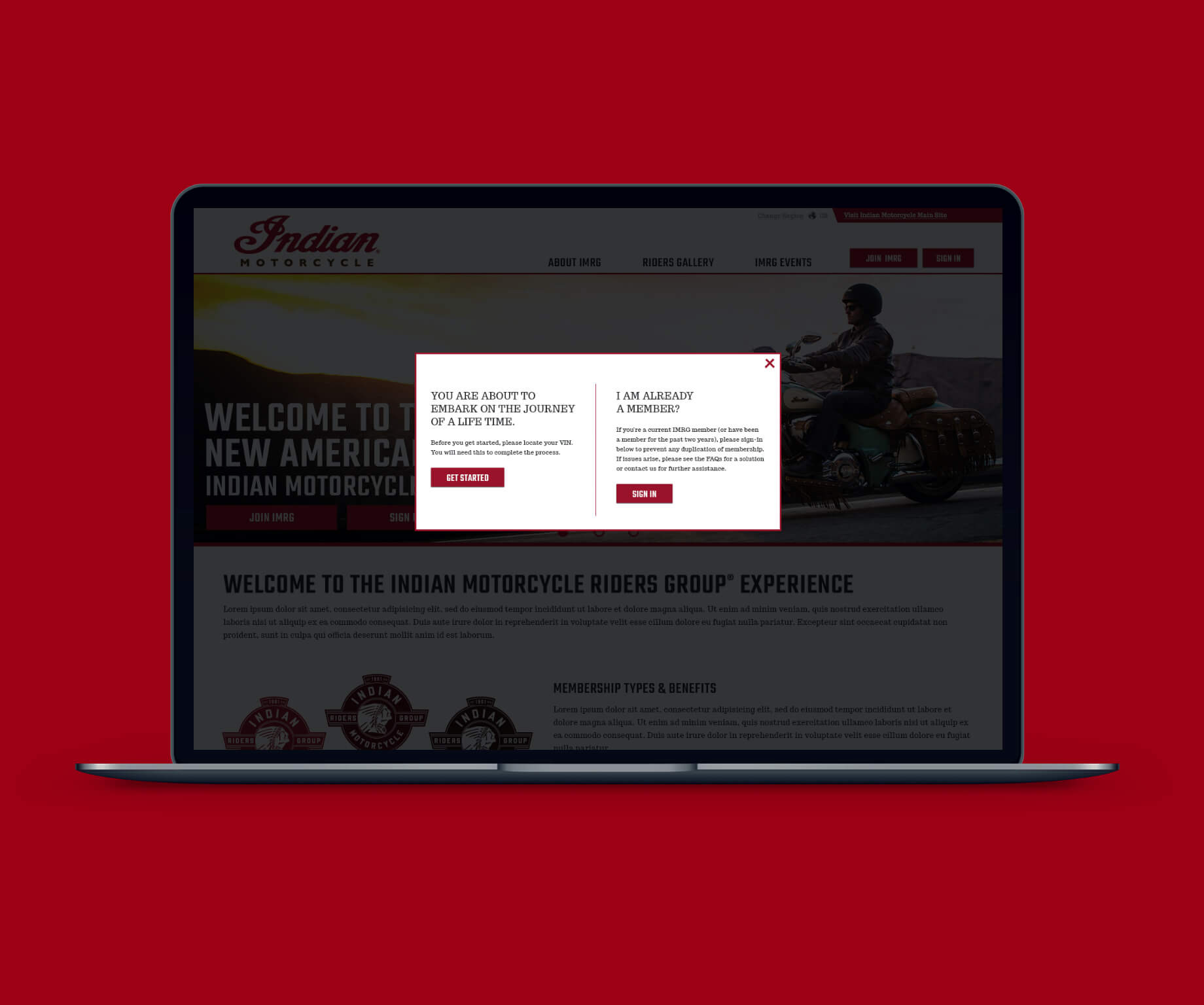 Image of sign-up and sign-in modal design