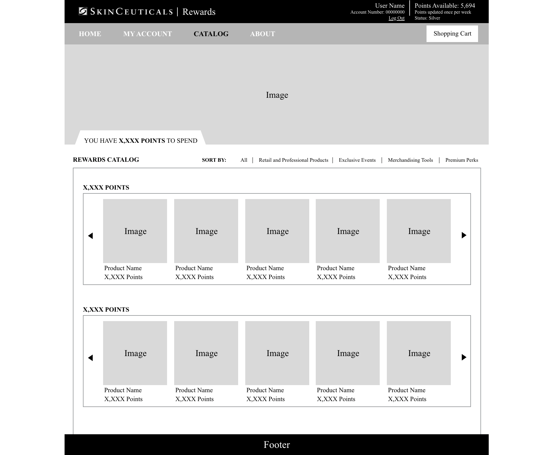 Image of SkinCeuticals Events wireframe